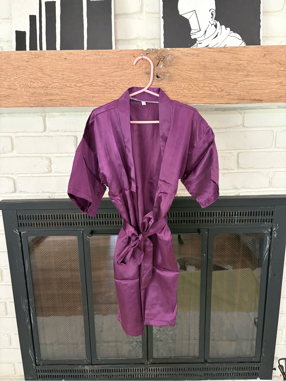Girls Purple Satin Robe - Lightweight Wrap